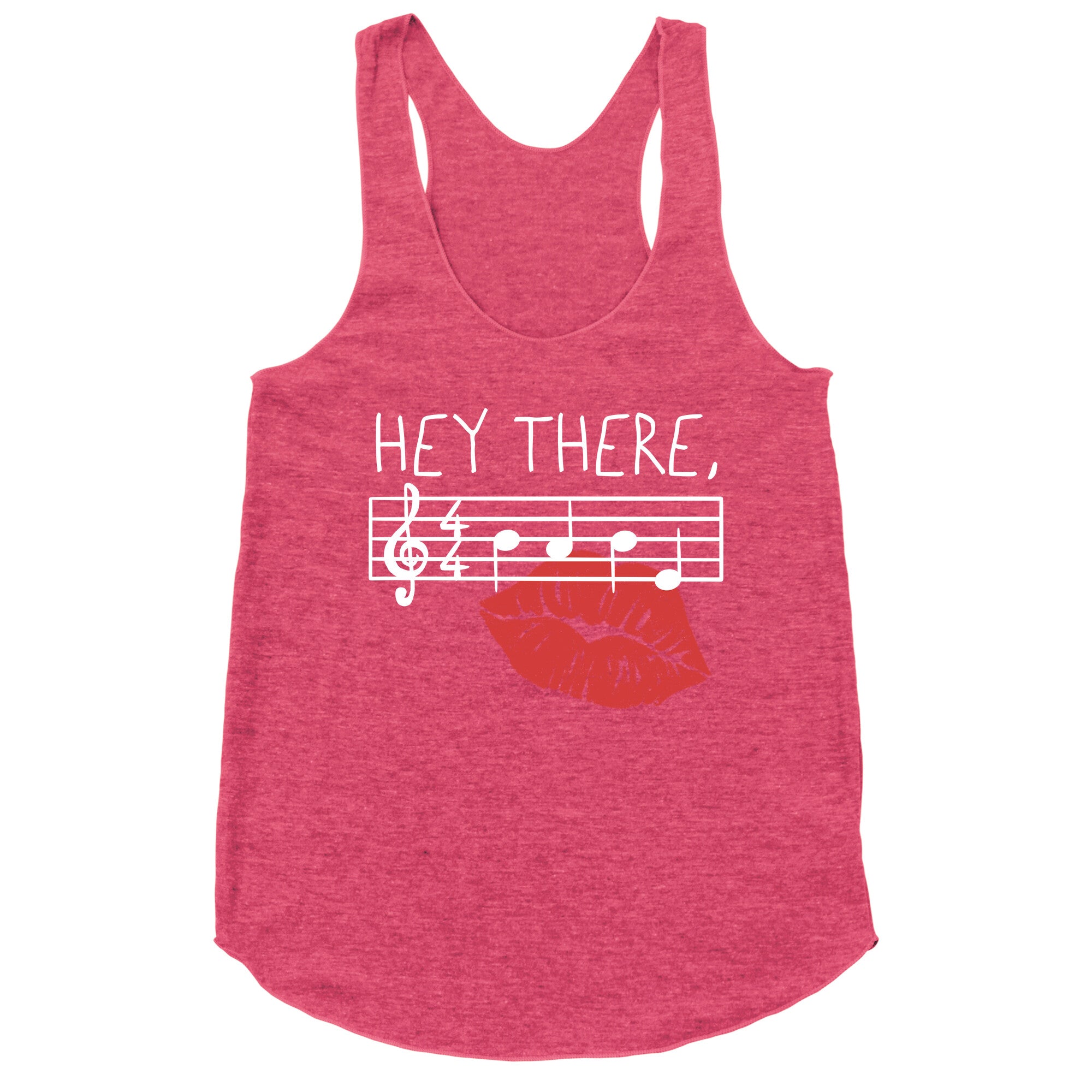 Hey There Babe Music Pun Racerback Tank
